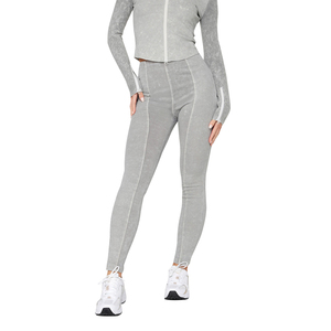 Taille haute sans couture respirant sport serré jambières d'entraînement personnalisé séchage rapide course Gym couleur unie Fitness femmes Leggings - Product Image 1