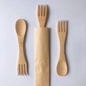 Bambú natural de madera Spork con logotipo personalizado superventas biodegradable sporks precio más bajo - Product Image 3
