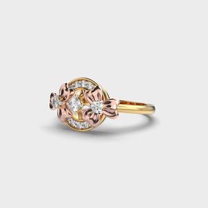 Anillo de Compromiso con Diamante Cultivado en Laboratorio de 1.0 Quilates, Corte Brillante, Diseño Floral Elegante, Oro Sólido de 14k, Chapado en Rodio, Romántico para Boda - Product Image 4