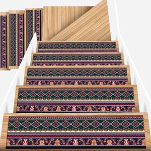 พรมขนสัตว์พิมพ์ลายชนเผ่า ดีไซน์แบบดั้งเดิม เป็นมิตรกับสิ่งแวดล้อม ตกแต่งบันได ด้านหลังทำจากยางลาเท็กซ์ - Product Image 3