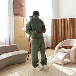ชุดวอร์มโอเวอร์ไซส์สำหรับผู้ชายชุดวอร์มผ้าฝ้าย2025มีฮู้ดและกางเกงจ็อกเกอร์ผ้าฝ้ายหนาพิเศษออกแบบได้ตามต้องการสำหรับ100% ฤดูหนาว - Product Image 2