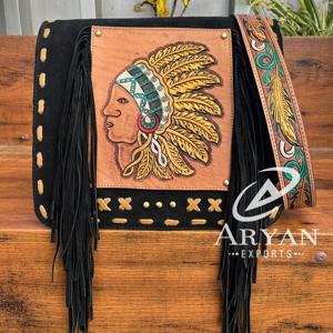 Venta caliente portátil mano Tooled Suede cuero oculto llevar bandolera bolso de cuero genuino gran diseñador bolso de hombro para mujer - Product Image 1