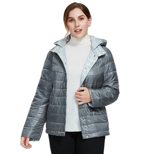 2023 <b>Women's</b> Lightweight Bubble Coat Puffer <b>Jacket</b> XL Size Winter Clothing Cotton <b>Padding</b> Nylon Lining Printed Solid Stand - Product Image 1