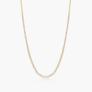 สร้อยคอเพชรมอยส์ซอไนต์สำหรับผู้หญิงทันสมัย5มม. 10K ทองและเงินชุบสไตล์คลาสสิกสำหรับเป็นของขวัญ - Product Image 1