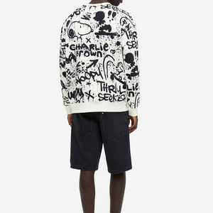 Sweat-shirt streetwear pour hommes avec logo personnalisé sweat-shirts pour hommes en tissu épais sweat-shirt à capuche unisexe sweat-shirt en coton ras du cou uni - Product Image 4