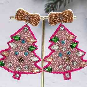 Pendientes de Diseño de Hojas con Cuentas Hechos a Mano, Joyería de Moda para Mujer, Precio al por Mayor - Product Image 6