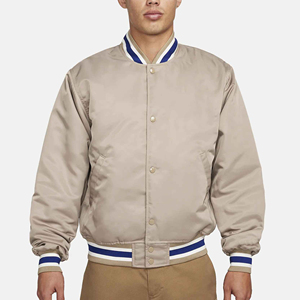 Chaqueta universitaria personalizada nueva de la marca OEM, estilo bomber satinado, talla grande para hombre, con letras personalizadas, precio económico, 2024 - Product Image 1