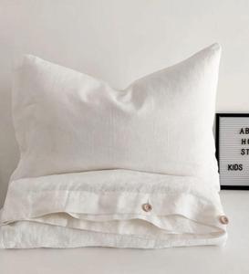 Ensemble de housse de couette de luxe 90*100 pouces 200TC fait à la main à partir de doux et confortable coton lin solide teint couleur naturelle OEM maison hôtel - Product Image 3