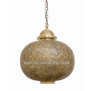 Nouveau gros fer métal or finition lustres marocains lampe à la main articles ménagers hôtel Ware décoration de mariage - Product Image 6