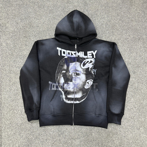 Sweat à capuche avec fermeture éclair le plus demandé, imprimé numérique, 100% coton, sweats à capuche d'hiver fabriqués en usine à bas prix pour hommes, meilleure vente à la mode - Product Image 1