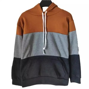 Vente en gros Sweat à capuche côtelé ample en coton vierge pour femmes Pull à capuche décontracté à épaules tombantes pour femmes - Product Image 1