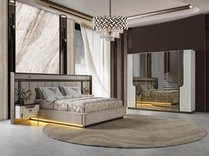 Juego de Dormitorio Moderno de Lujo, Muebles Completos para Recámara Principal, Cama King Size con Cabecera Extendida y Armario - Product Image 2