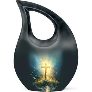 Urna conmemorativa de cremación con diseño de gota Mini de diseño moderno para cenizas humanas adultas, urna cruzada grande decorativa con bolsa de terciopelo gratis - Product Image 6