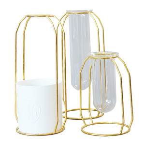 Accueil Hôtel Restaurant Vases en métal de décoration forme personnalisée plaqué or brillant poli aluminium fleur vase dîner table - Product Image 2