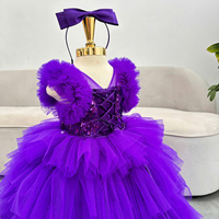 5 robe de princesse pour bébé filles petite taille longue voile de demoiselle d'honneur violet par Nhung Nguyen fabriqué au Vietnam OEM ODM vêtements pour enfants