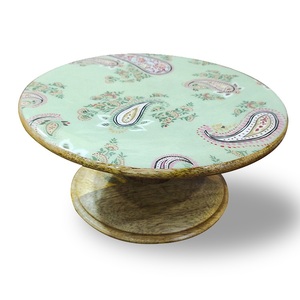 Support de service de gâteau en bois d'acacia de célébration de fête d'événement de mariage accessoires de vaisselle support de gâteau arrondi support de service de gâteau - Product Image 3