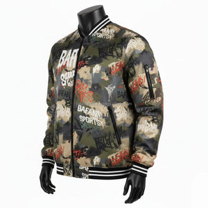 Chaqueta Bomber de alta calidad para mujer, GSM suave tela de poliéster, estampado de camuflaje Multicolor, logotipo bordado personalizado, chaquetas Bomber para mujer - Product Image 4