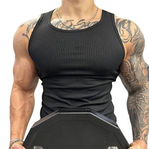 Lot de 3 Débardeurs Gym Grande Taille Respirants pour Homme Style Stringer 100% Coton Premium Côtelé Logo Personnalisé - Product Image 6