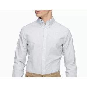 Camicia Elegante a Righe Calvin Klein da Uomo, Taglia XL, Vestibilità Slim, Elasticizzata, 100% Cotone Popeline Antipiega, Bianca, ODM - Product Image 2