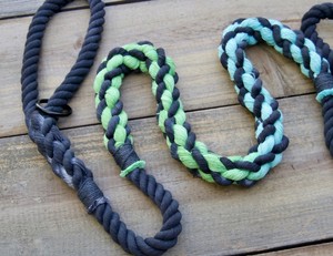 TWO COLOR: Mid-Splice Rope Dog Leash/Lead Cotton Rope Dog Leash, Custom Dog Leash, <b>Personalized</b> Dog Lead, Multicolor Dog Leash - Product Image 2