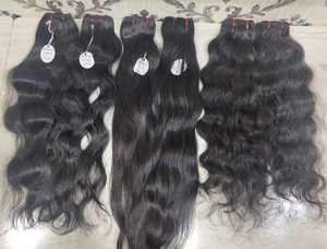 Perruques authentiques avec des mèches de cheveux indiens Remy vierges non traités, tissage double machine, 100 grammes, pour toutes les couleurs - Product Image 2