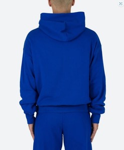 Nouvelle Arrivée Personnalisé Propre Logo Bleu Cordon 400 gsm À Capuche Blanc 80 Coton 20 Polyester Polaire Hoodies - Product Image 3