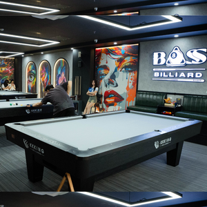 Mesa de billar profesional Mesa de 9 bolas de lujo del fabricante con diseño personalizado y cama con cojín de goma Premium - Product Image 1