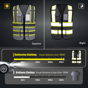 เสื้อกั๊กนิรภัยสะท้อนแสงมองเห็นได้ชัดเจนมีกระเป๋าเสื้อกั๊กนิรภัยสำหรับงานก่อสร้างทำงานแบบมัลติฟังก์ชันโลโก้ออกแบบได้ตามต้องการ - Product Image 3