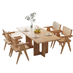 Ensemble de salle à manger en bois massif de qualité supérieure avec 4 chaises, table à manger en bois de haute qualité pour restaurant et salle à manger - Product Image 3