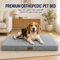 Lit pour chien en chenille avec base en mousse à haute résilience, design discret pour chiens âgés et petits, rectangle moderne pour chats et chiens
