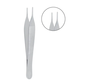 Adson Micro Tissue Forceps 1x2 Dientes 4,75 \ "Longitud Puntas precisas estrechas Instrumento quirúrgico con amplio reposapiés para pulgar Acero inoxidable - Product Image 4