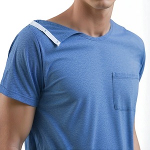 Camiseta de manga corta con cuello en V de Color puro para hombre, camiseta para hombre, medias negras, camisetas para hombre, ropa de Fitness para hombre - Product Image 3