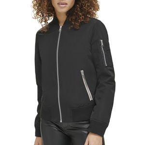 Chaqueta Bomber Clásica de Otoño para Mujer, con Cierre, Resistente al Viento, Transpirable, Ecológica, de Lona, Corte Regular, Mangas Largas - Product Image 1