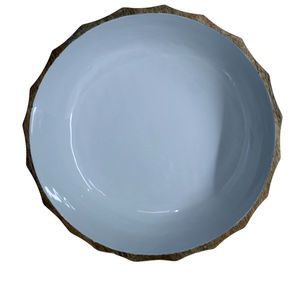 Elegant Acacia Wood Salad <b>Bowl</b> with Stylish <b>Enamel</b> Print Modern Design for Parties Sustainable Feature for Serving - Product Image 1