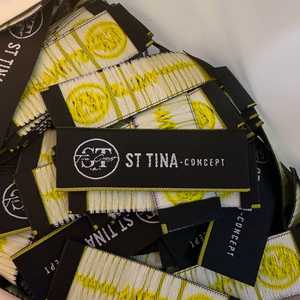 Etiqueta tejida de ropa de marca personalizada 100, etiqueta de tela para ropa con logotipo, pliegue final/pliegue central de 2x5cm, alta calidad - Product Image 1