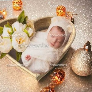 พรีเมี่ยมคุณภาพชนบท Designer หรูหราเปลเด็กไม้รูปหัวใจถ่ายภาพน้ําหนักเบาการถ่ายภาพ Props ไม้เตียง - Product Image 1