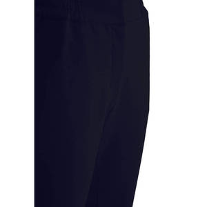 Pantalones Casuales Azul Marino con Cintura Elástica, Pantalones de Moda Transpirables con Efecto Arrugado para Oficina - Product Image 2