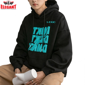 Sudadera con capucha extragrande de hombros caídos y estampado puff para hombre, ropa deportiva, sudaderas con capucha con estampado puff, logotipo personalizado - Product Image 2