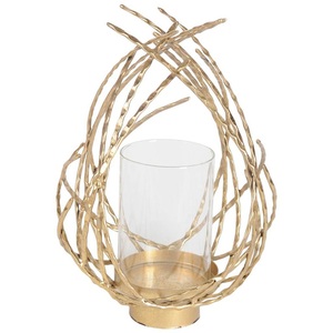 Cadre de feuille verte T support de lumière avec fosse en verre pour la décoration de Noël avec des tailles de 6.5x9x6.5 pouces aux prix de gros - Product Image 2