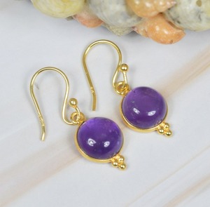 Trending Design <b>Earrings</b> Amethyst Gemstone 925 Solid Sterling Silver <b>Earring</b> for Women Girls <b>Dangle</b> <b>Earrings</b> Silver Jewellery - Product Image 3