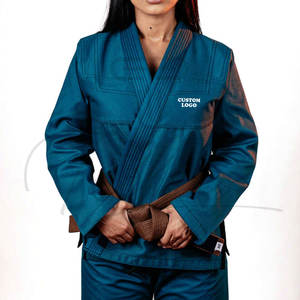 High Quality <b>Men's</b> BJJ <b>Kimono</b> Front Logo Martial Arts Karate Clothing Jacket Shorts 100% Cotton Breathable Quick Dry 240g - Product Image 2