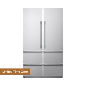 Refrigerador Empotrado de Puerta Francesa de 48 Pulgadas Preensamblado, Acero Inoxidable, Diseño Compacto, Sin Escarcha, Solar, Portátil para Hoteles - Product Image 5