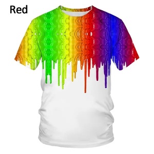 Vente en gros T-shirt à manches courtes pour hommes impression numérique 3D encre éclaboussée graphique coton/polyester avec motif de logo personnalisé - Product Image 5