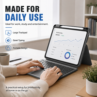 Étui clavier double couche pour tablette avec pavé tactile, support magnétique détachable et protection intégrée pour fourniture OEM/ODM
