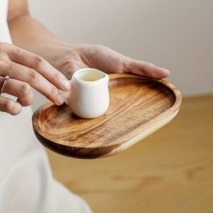 Bandeja de servicio larga rectangular de madera de acacia pequeña Tabla de charcutería de madera elegante - Product Image 4