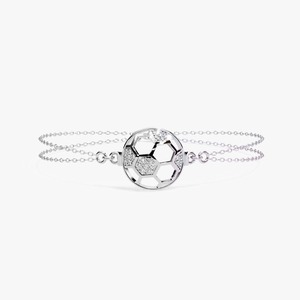 Pulsera de balón de fútbol de moissanita para mujer en piedras de diamante blanco 944 plata/10K/14K Blanco/rosa/oro amarillo joyería deportiva - Product Image 2