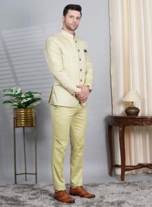 Zed Club 2ชิ้นชุดสูทผ้าไหมพิมพ์ลายดีไซน์ปกคอตั้งทรงพอดีตัวปกติพร้อมกระดุมกางเกงยาวระบายอากาศได้ดีสำหรับงานปาร์ตี้ - Product Image 4