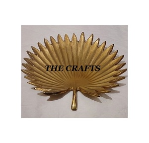 Plateau de service à feuilles en aluminium couleur or taille et forme personnalisées plateau décoratif à feuilles à vendre - Product Image 6