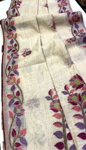 Sari de Seda de Algodón Muga Suave Premium para Mujer, con Adornos de Latkan, para Festivales y Eventos Culturales, con un Estilo Inigualable, lo Más Moderno - Product Image 3