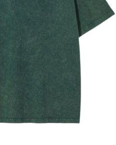 Customized Unisex Oversized Washed Dark Green Cotton T Shirt Vintage Style Drop Shoulder Streetwear Casual Summer Unisex Tee <b>Top</b> - Product Image 5